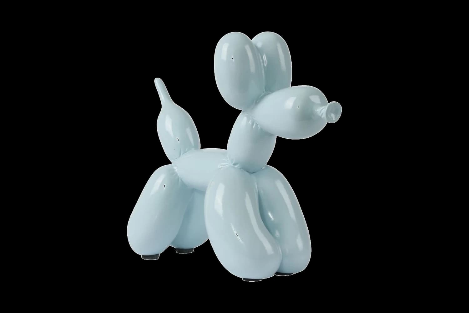 Baby Blue balloon dog sculpture, 18 cm, hand-painted by Yappiedogs
