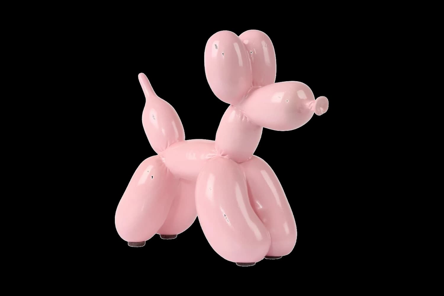 Candy Pink balloon dog sculpture, 18 cm, hand-painted by Yappiedogs