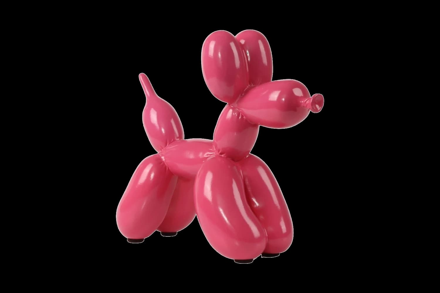 Berry Pink balloon dog sculpture, 18 cm, hand-painted by Yappiedogs