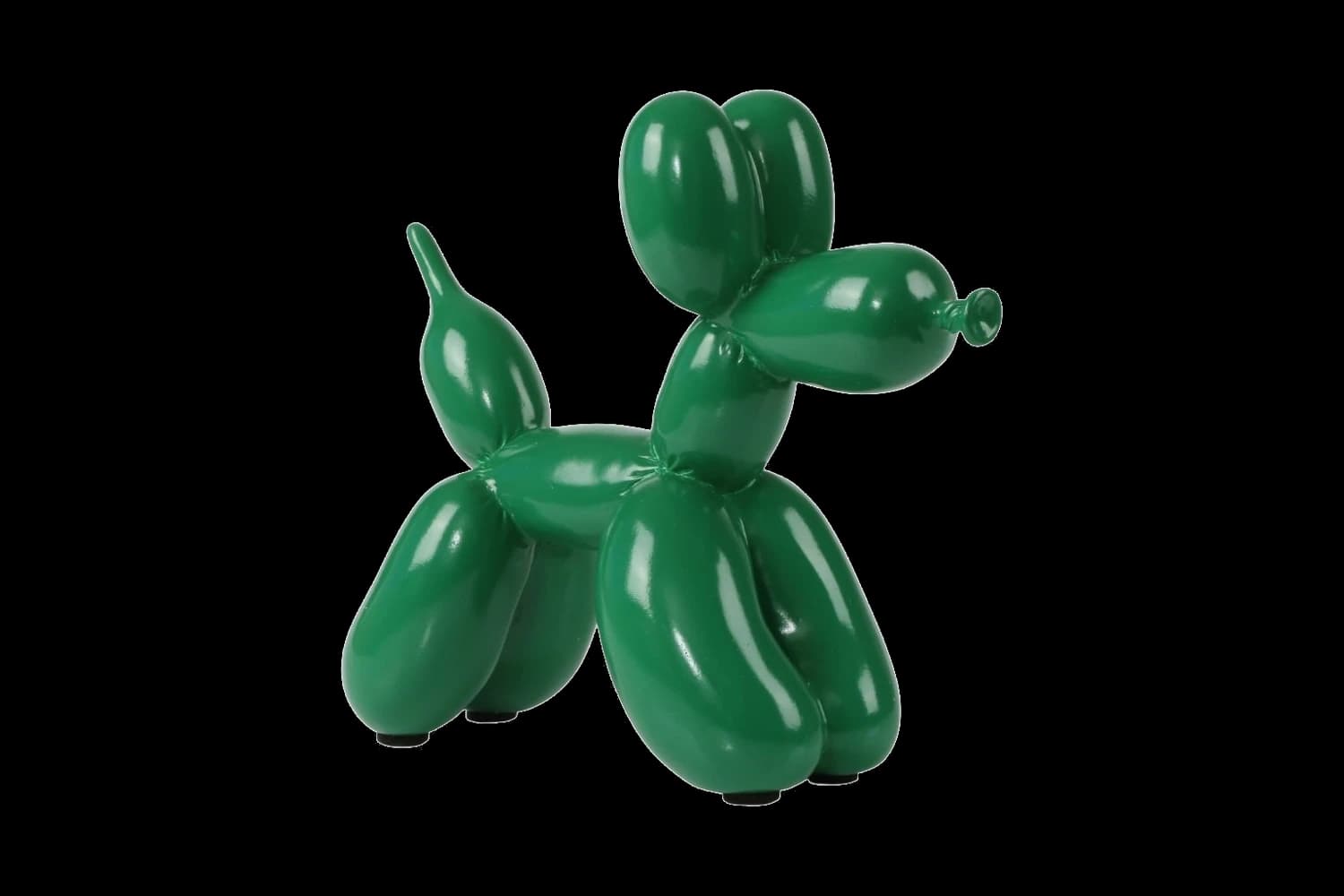 Garden Green balloon dog sculpture, 18 cm, hand-painted by Yappiedogs