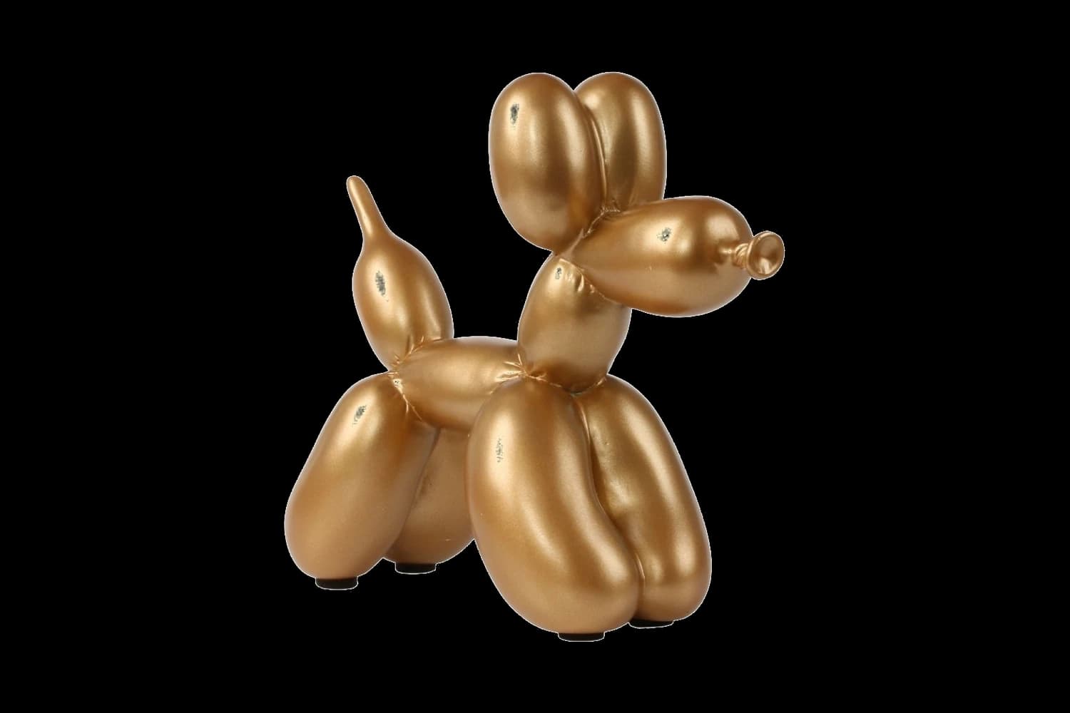 Gold balloon dog sculpture, 18 cm, hand-painted by Yappiedogs