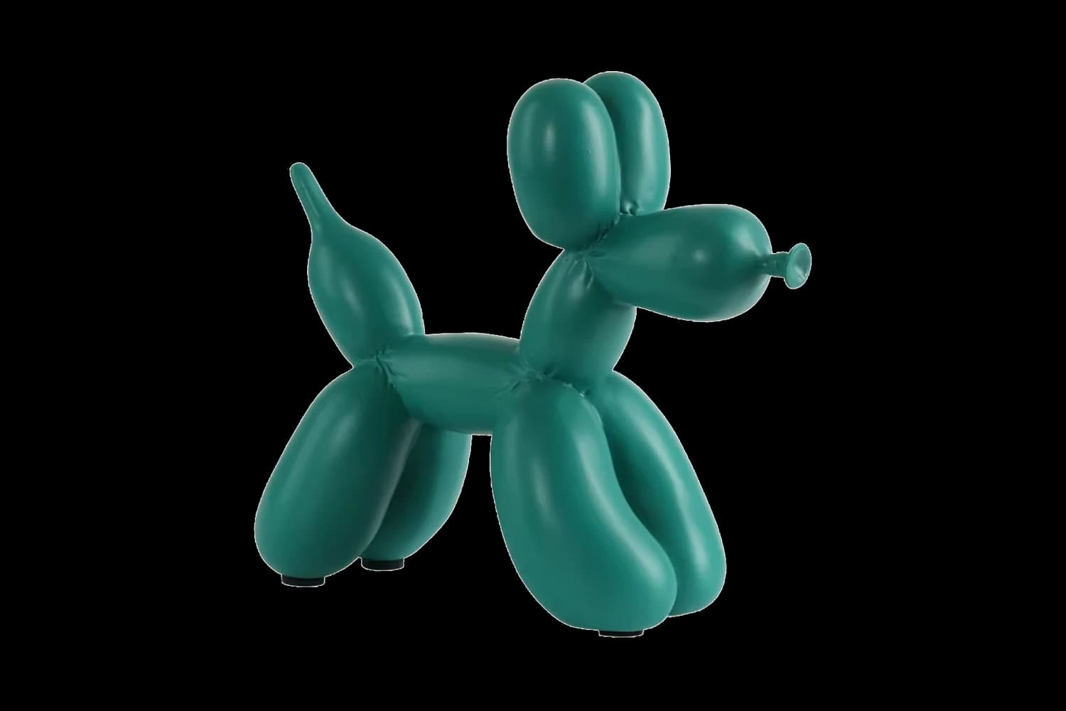 Matte Green balloon dog sculpture, 18 cm, hand-painted by Yappiedogs