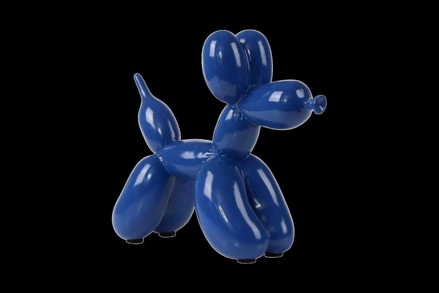 Navy Blue balloon dog sculpture, 18 cm, hand-painted by Yappiedogs