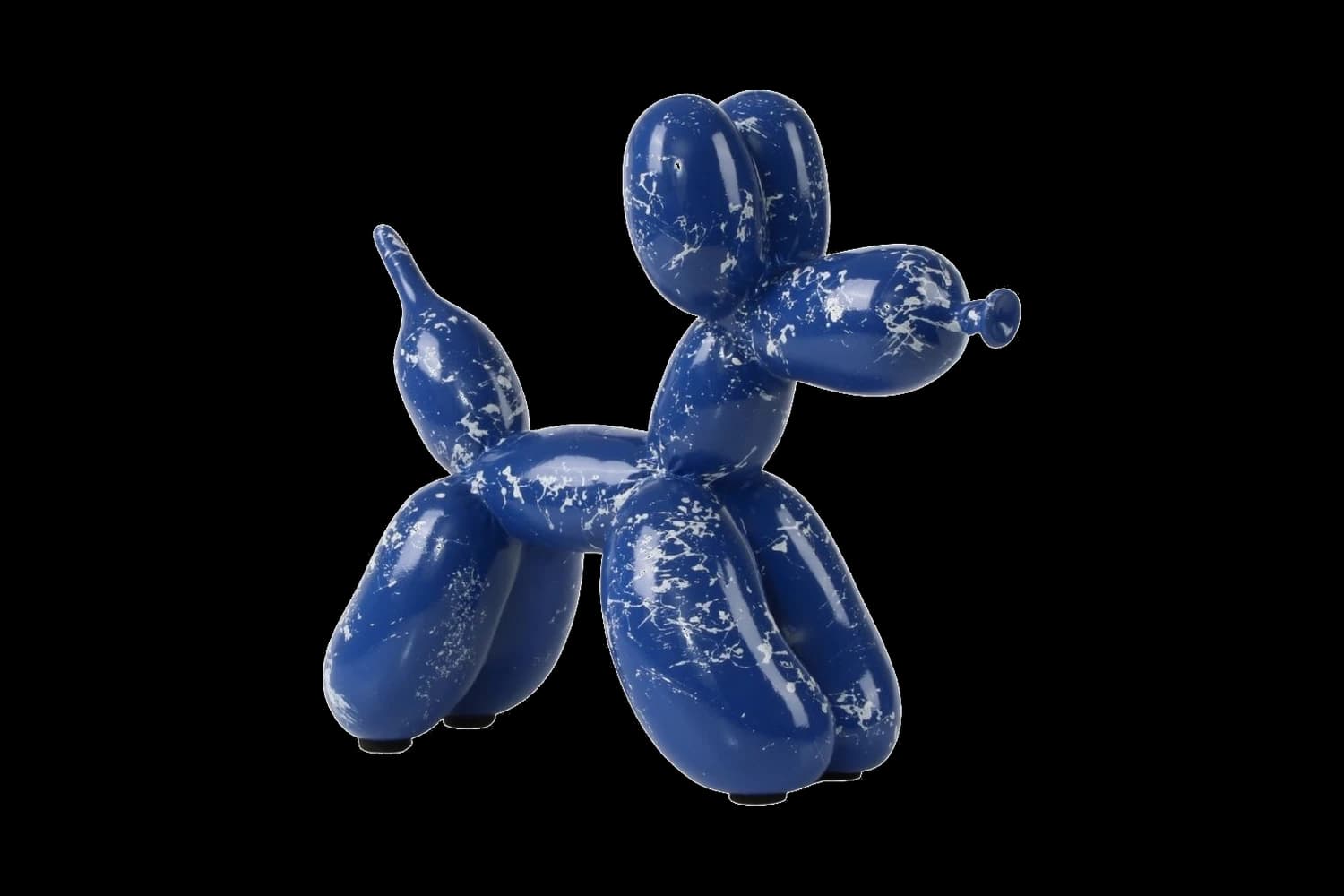 Navy Blue Marble balloon dog sculpture, 18 cm, hand-painted by Yappiedogs