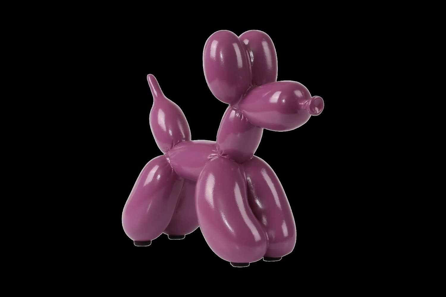 Pastel Purple balloon dog sculpture, 18 cm, hand-painted by Yappiedogs